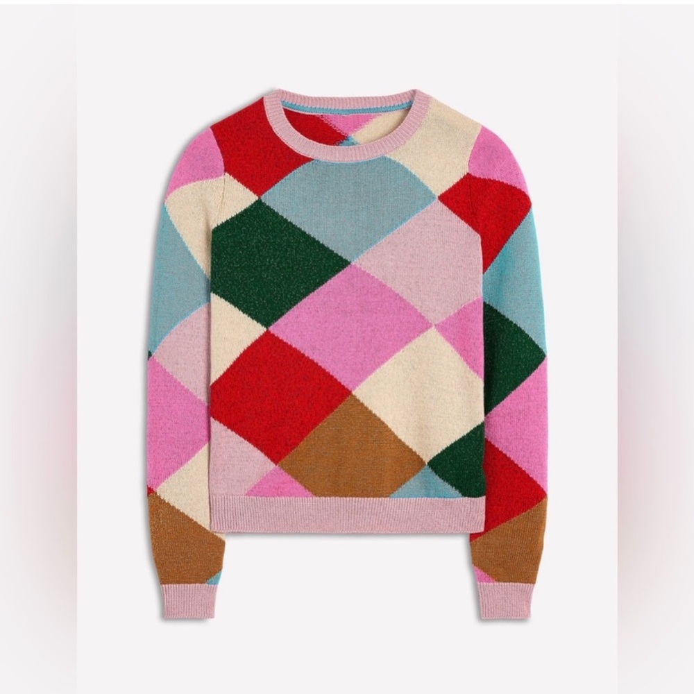 Boden sparkle Argyle Women's Sweater